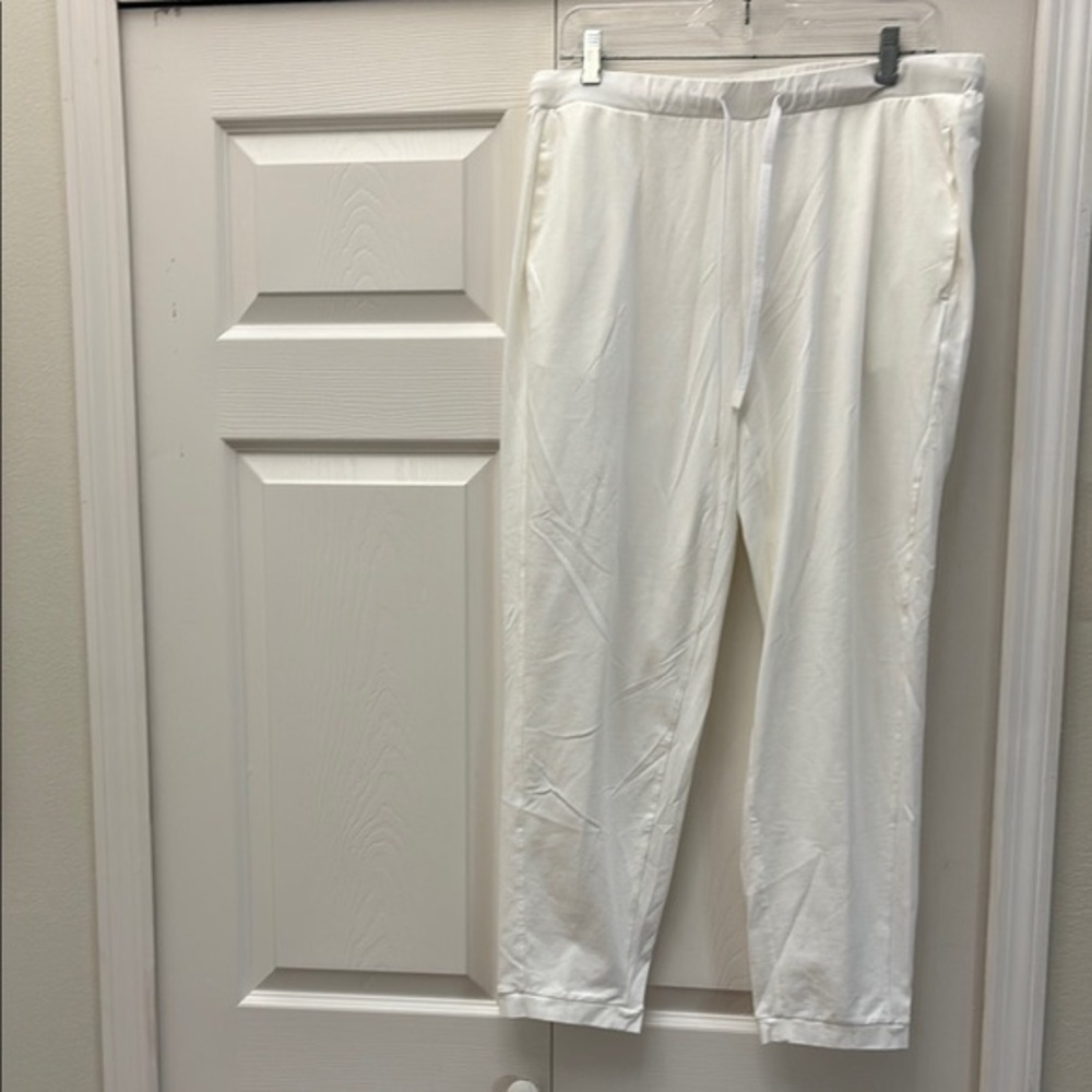 Eileen Fisher lounge Relaxed Fit and Textured Fabric, color is cream, large